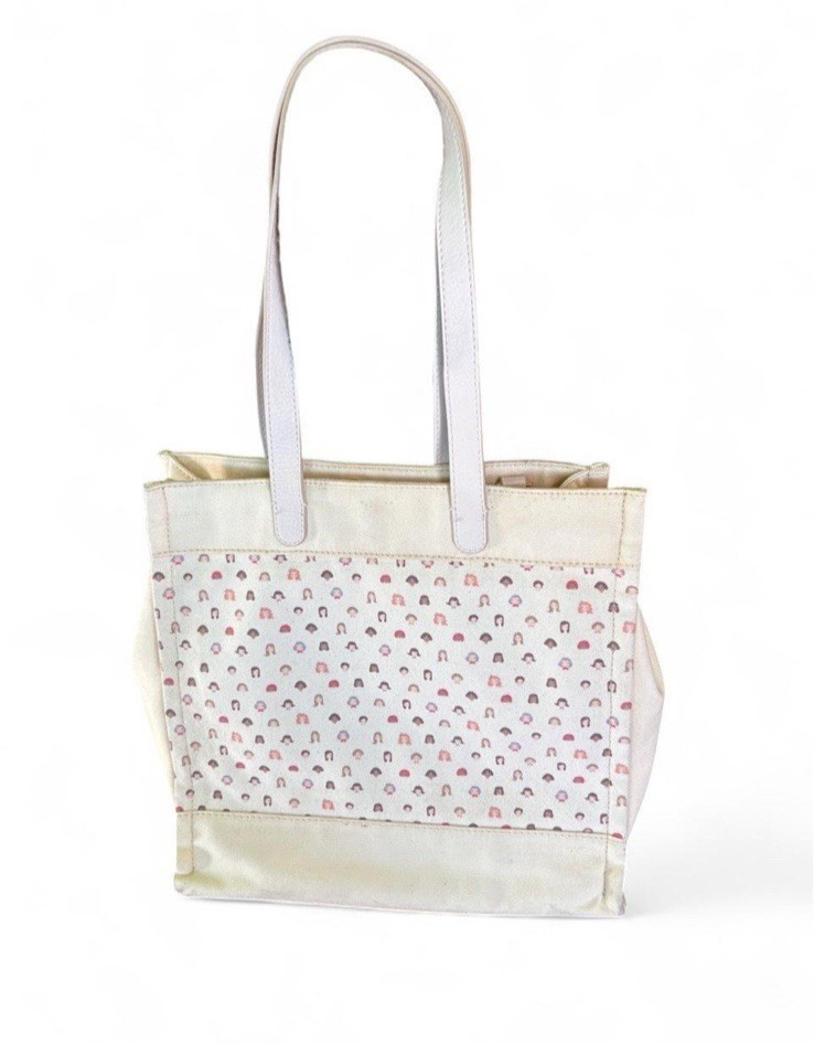 Lauren Conrad Woman’s Empowerment cotton canvas bucket Tote Bag multi colored