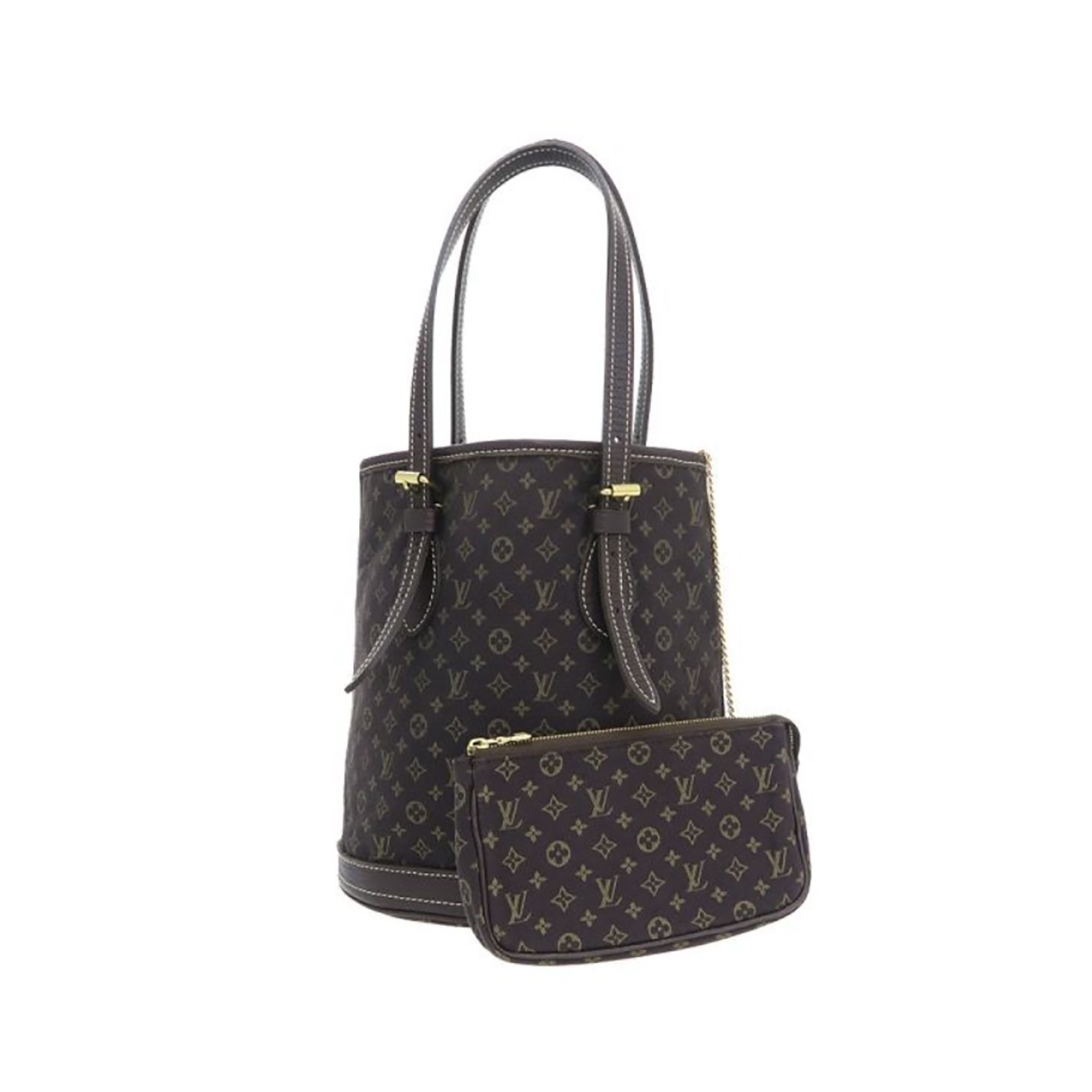 LOUIS VUITTON Mini Lin Bucket PM Tote Bag Monogram Brown M95226 #4097