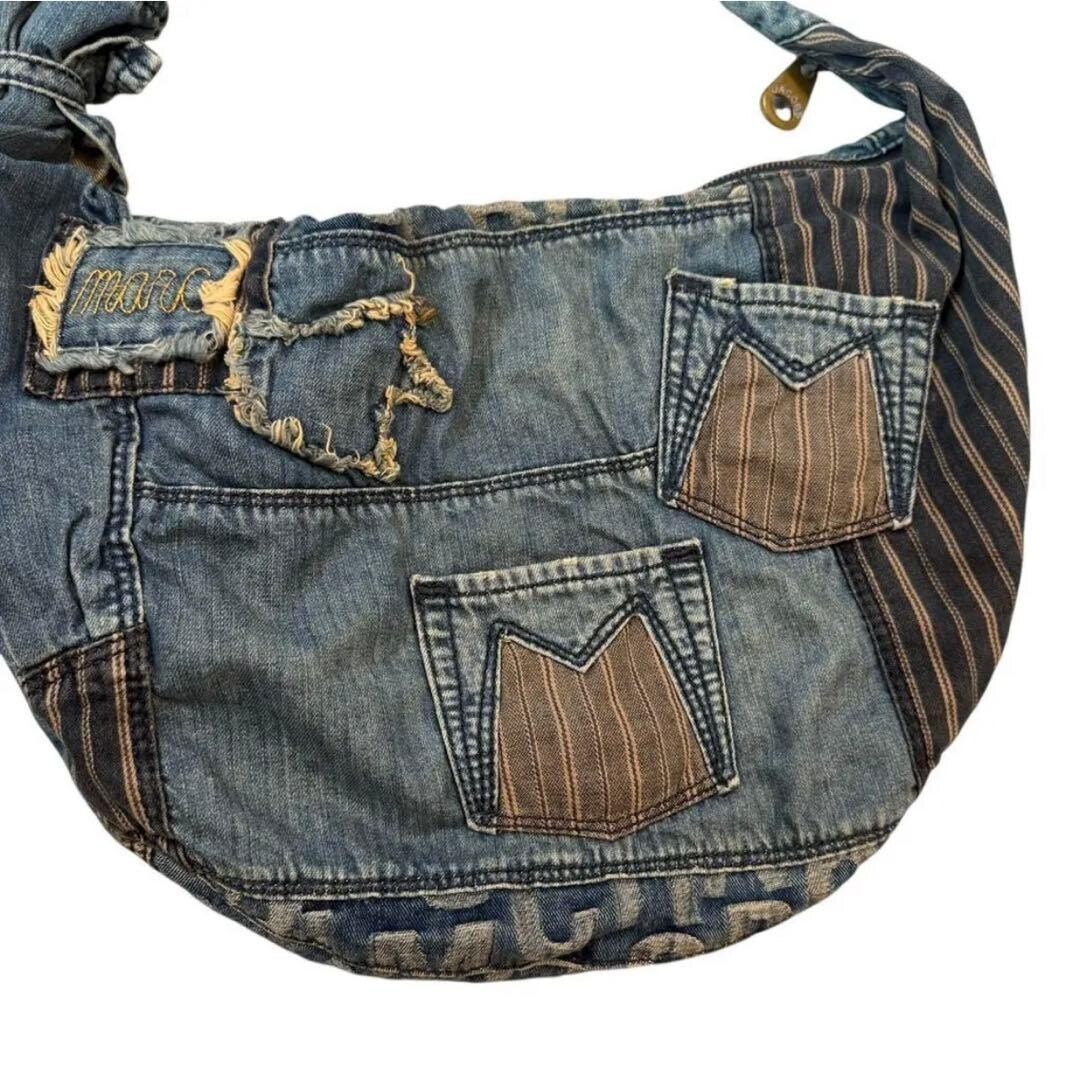 Marc Jacobs Denim Patchwork Shoulder Messenger Bag Y2K Indigo Auth From JAPAN
