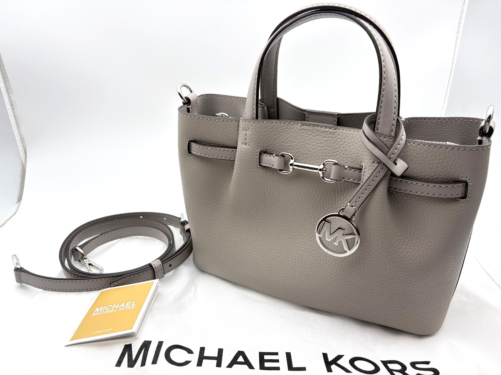 Michael Kors Carson Small Leather Satchel Pearl Gray Japan Ltd crossbody 2way