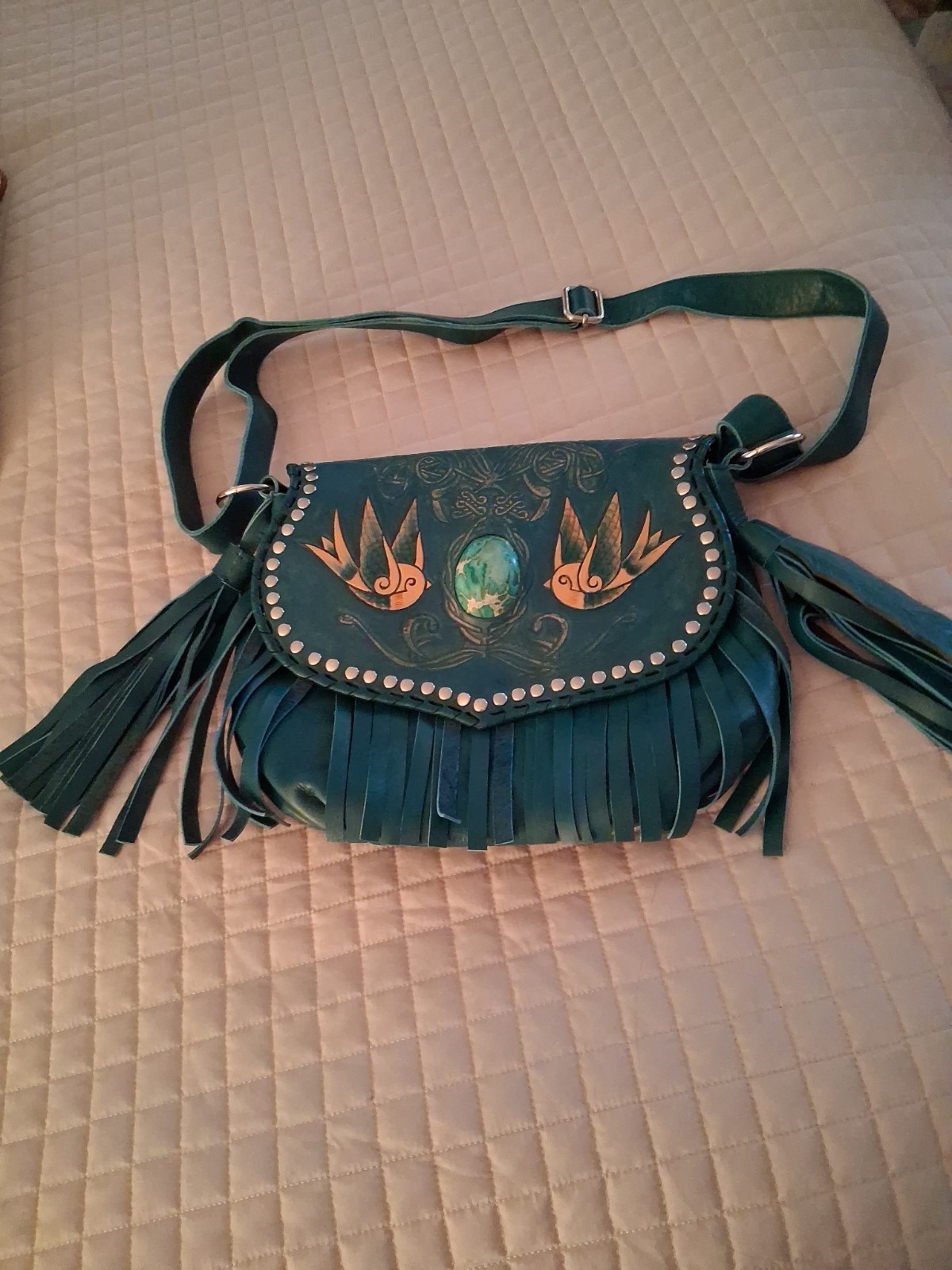 Jodi Lee “Lost Bird Inca Antique Teal Crossbody