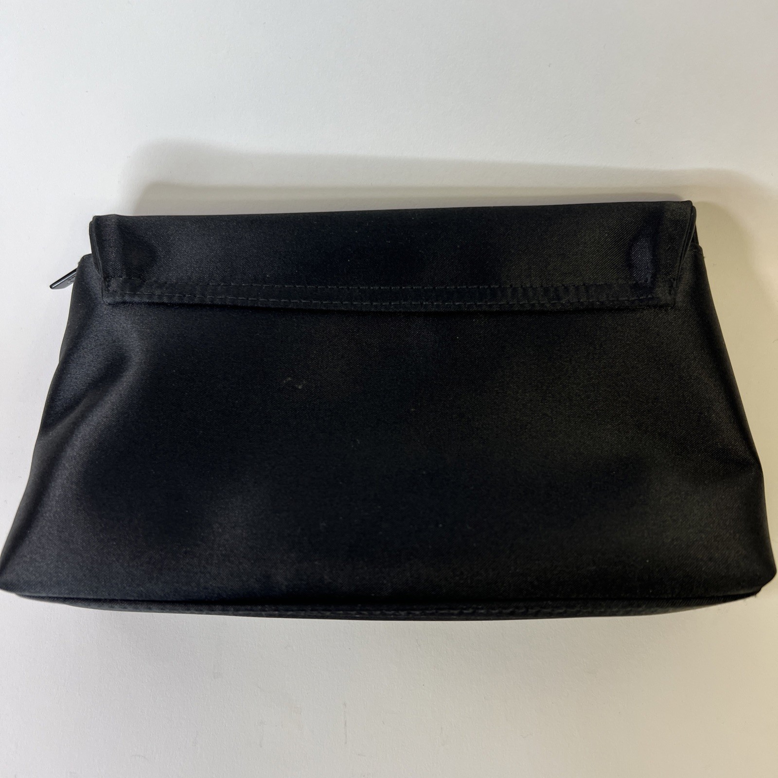 Chanel Parfums Black Satin Limited Edition Poly-Satin Zip & Flap Bag/Clutch