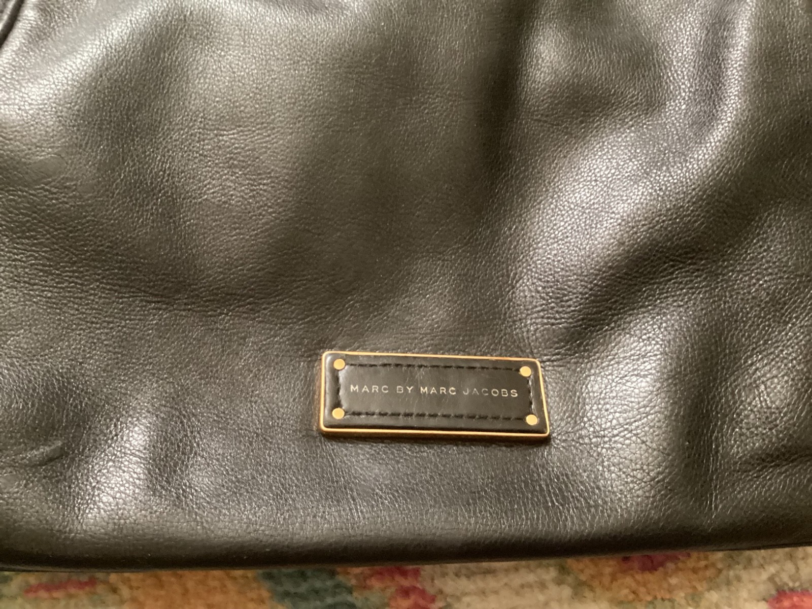 Marc by Marc Jacobs ‘Too Hot To Handle’ Leather Black Tote Bag w/ Gold Accents