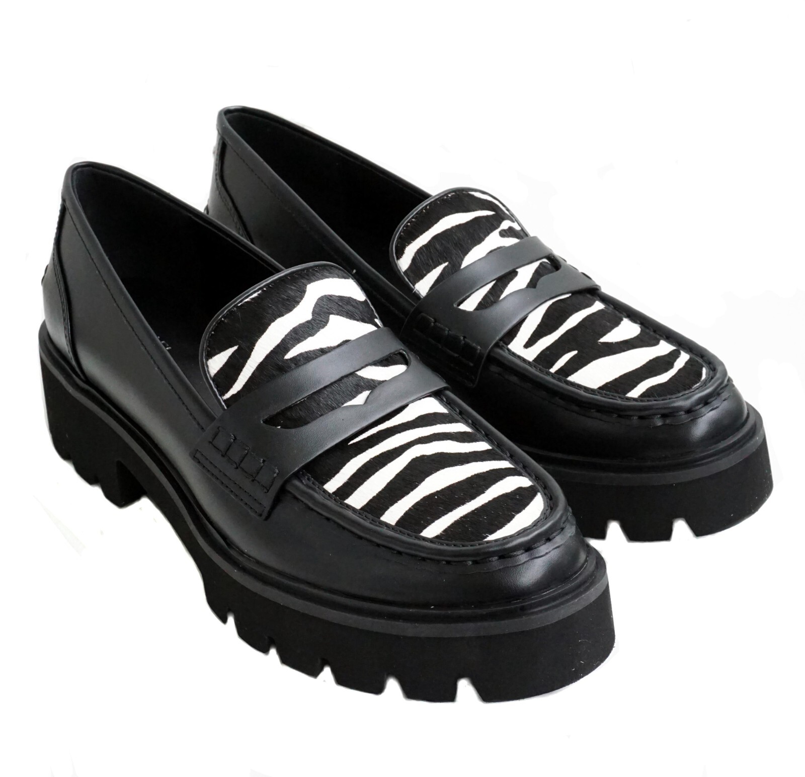 Michael Kors shoes slip on ballerina Holland lug loafer haircalf size 38 New