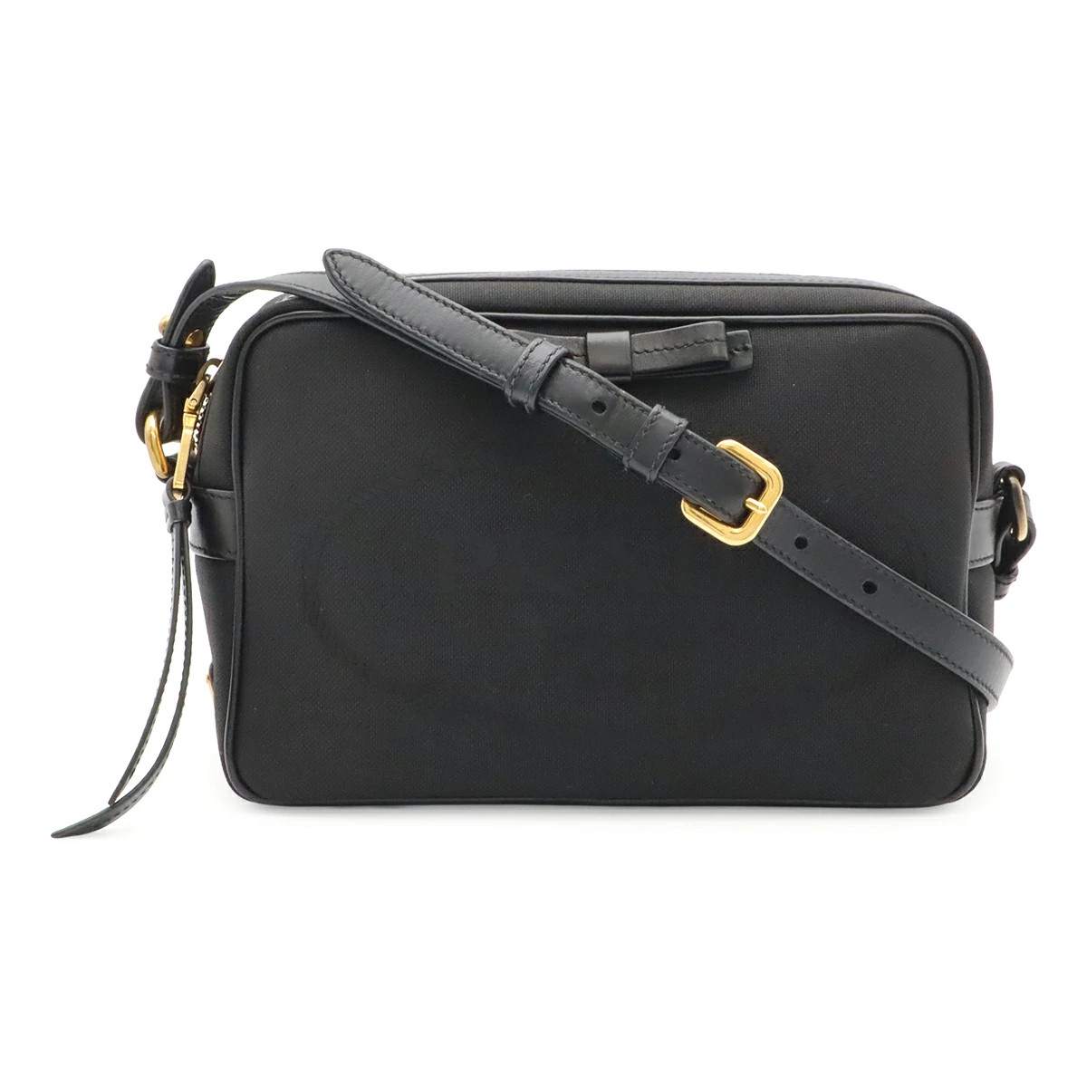 Prada Logo Jacquard 1BH089 Shoulder Bag Canvas / Leather NERO(Black) #BLB3163