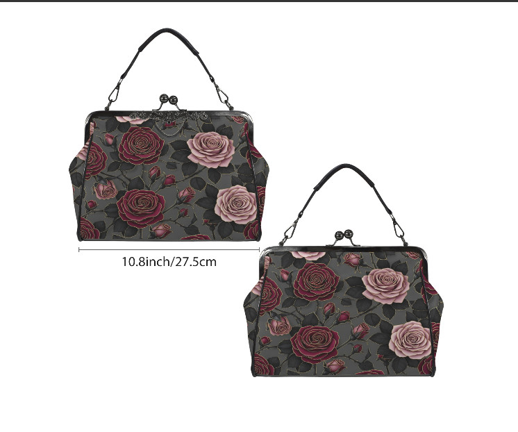 Victorian Valentine Gothic Purple Lavender Shoulder Cross Body Hand Bag Satchel