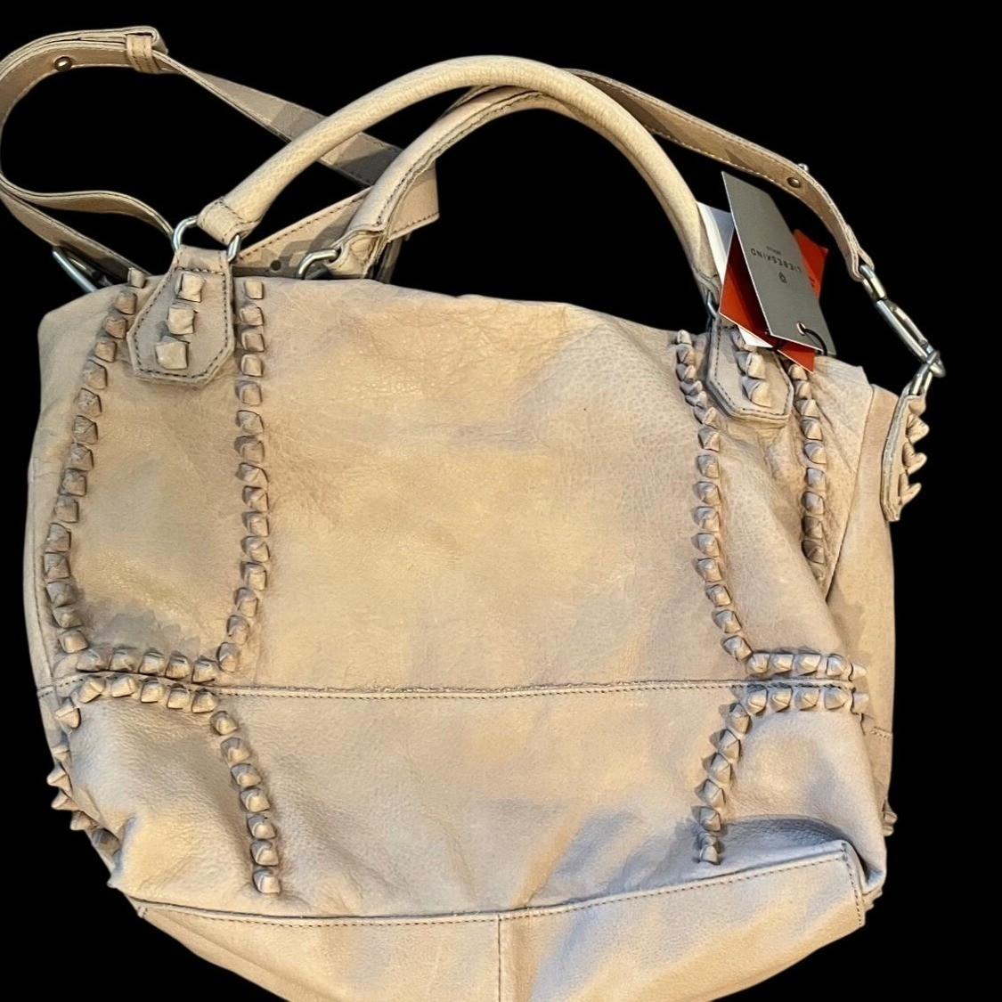 Liebeskind Double Dye Stone Leather Beige Bag Tote Large Crossbody Germany