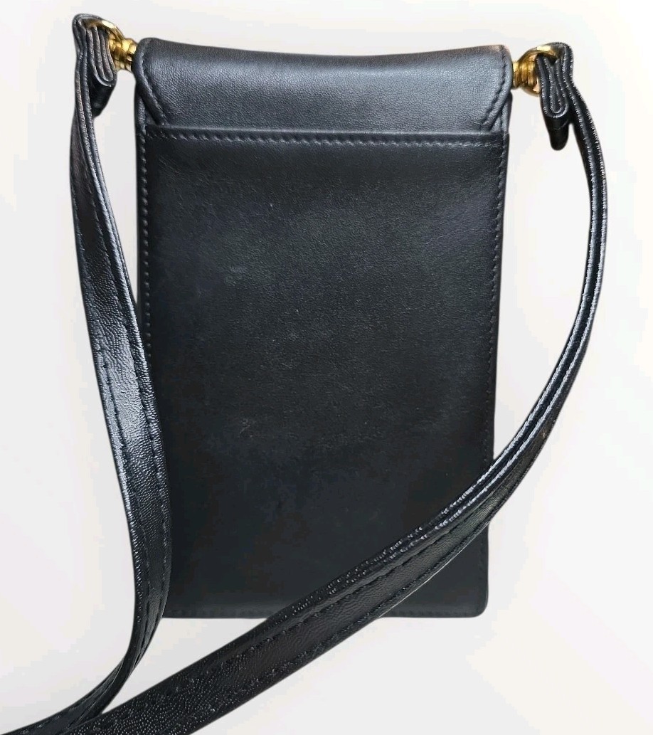 COACH VINTAGE CONVERTIBLE BLK SWING CROSSBODY BAG PURSE TRIFOLD WALLET