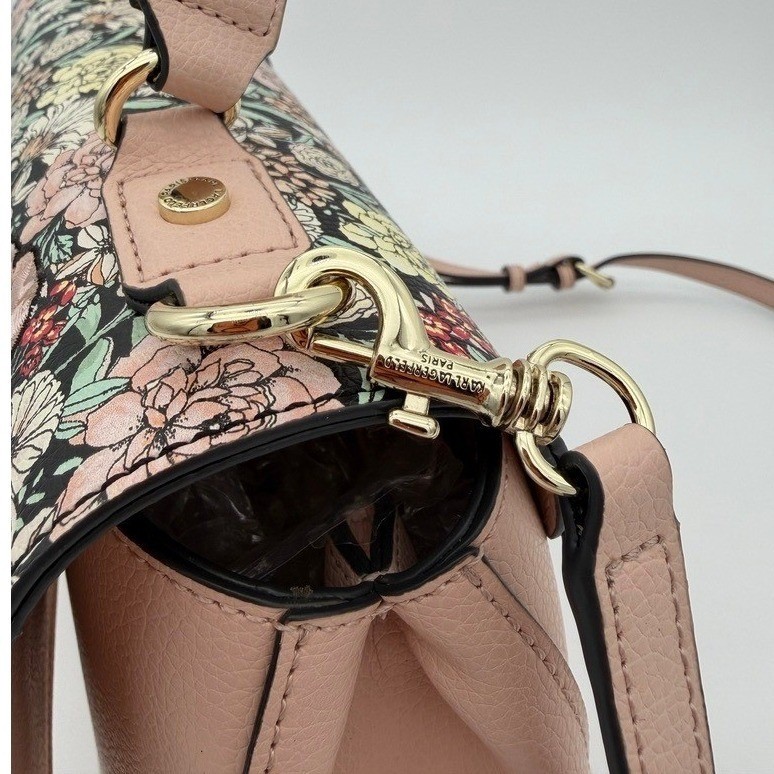 Karl Lagerfeld Paris Tinley Floral Embellished Satchel Crossbody Bag Pink NWT