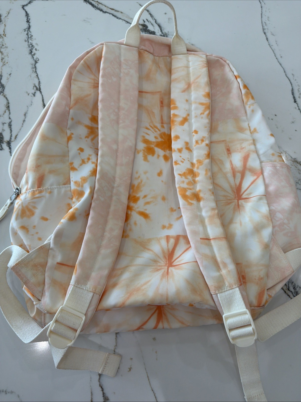 Pura Vida Pink Orange Tie Dye 17”Backpack School Vacation College Beach