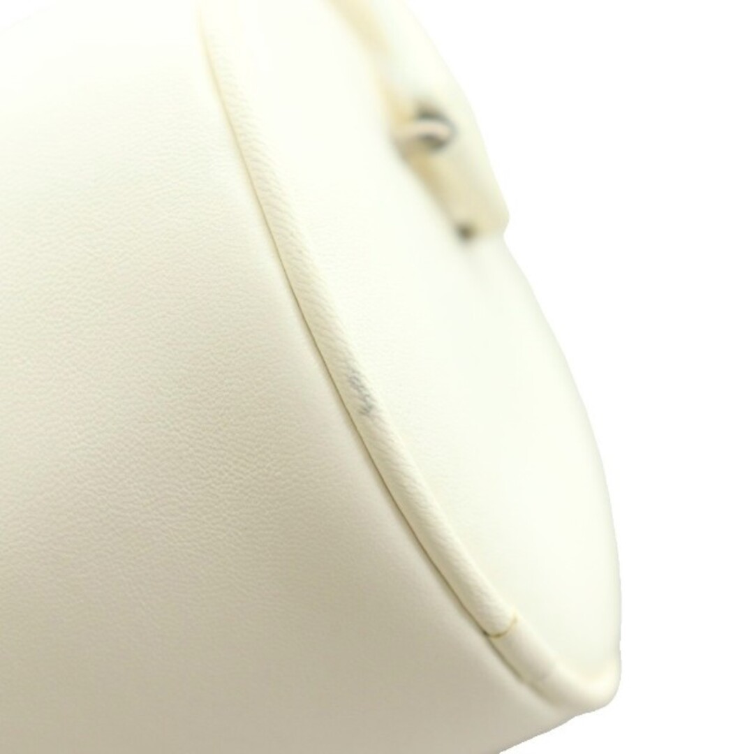 The Row Round 90s Bag Hand One Handle Color Leather Logo White W1709 L614 Used 7