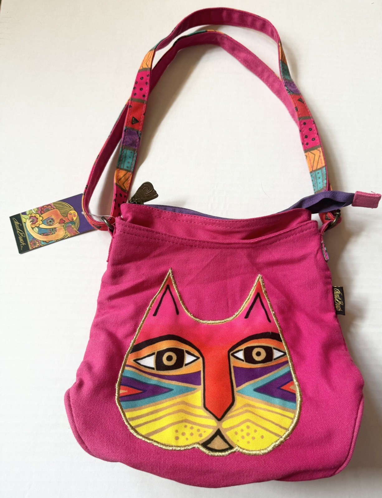 Laurel Burch CutOut Cat Fuchsia Pink medium CrossBody Tote Bag LB6554A NWT!
