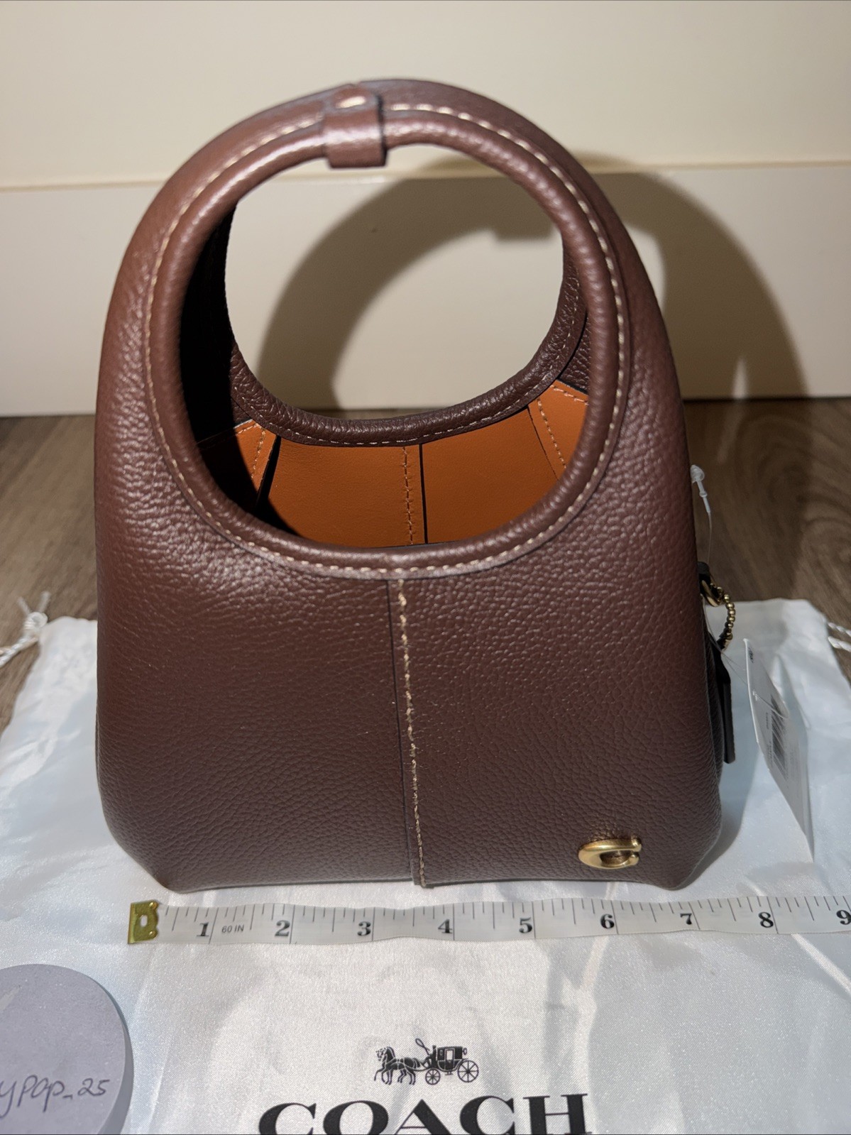 Coach Lana 19 Maple Peddled Leather with Chain Strap Crossbody Bag CCY32 B4MPL