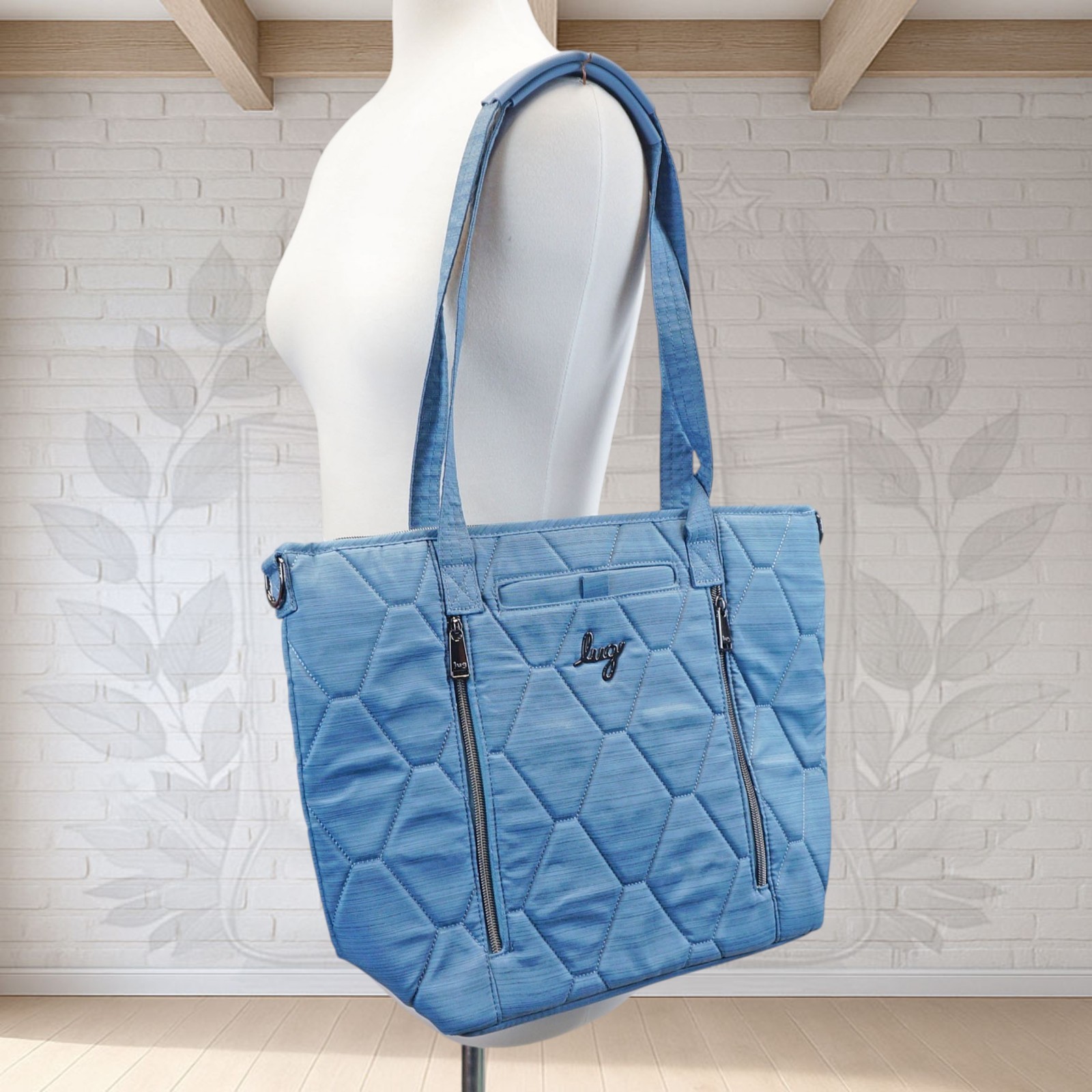 NEW ❤️ Lug Rally Brushed Blue Moon Large Crossbody Tote Insulated Pocket
