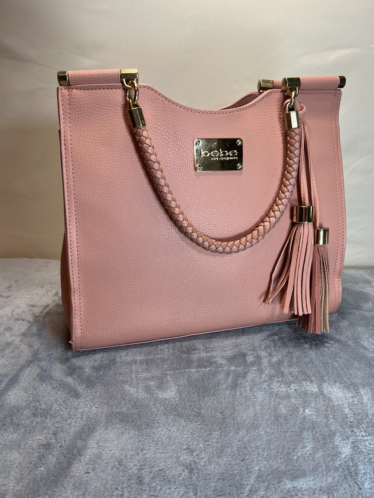 BeBe Los Angeles Blush Medium Natalie Satchel 12.5″ L X 5.5″ W X 10.5″ H