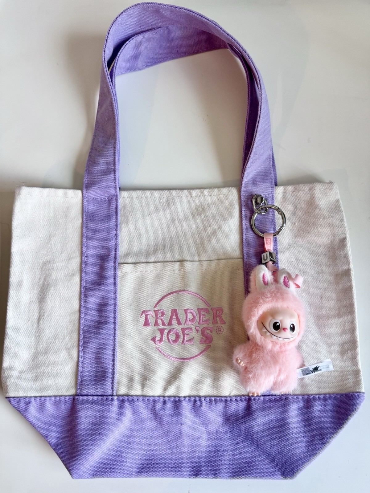 Lavender Trader Joes Limited Edition Mini Tote Customized With Bag Charm