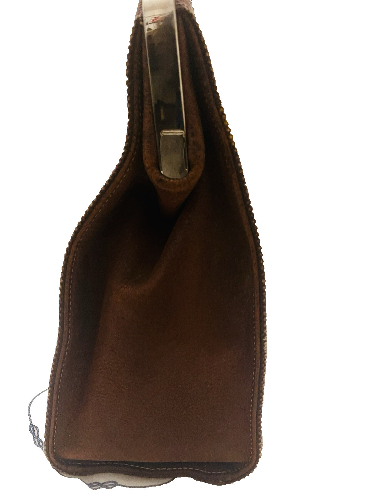 Vintage Prada 2005 Madras Cerniera Canapa in Brown Floral w/Top handle & COA.