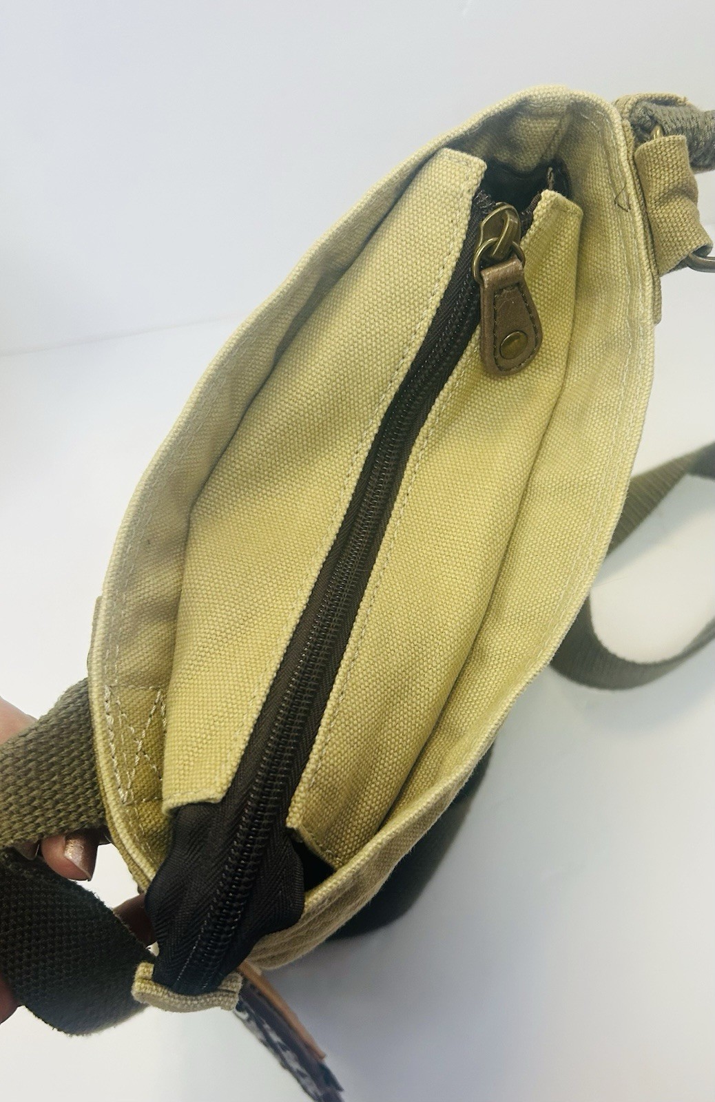 Chala Messenger Crossbody Bag Purse Canvas W/Coin Purse Mama Baby Cub Bears Tan