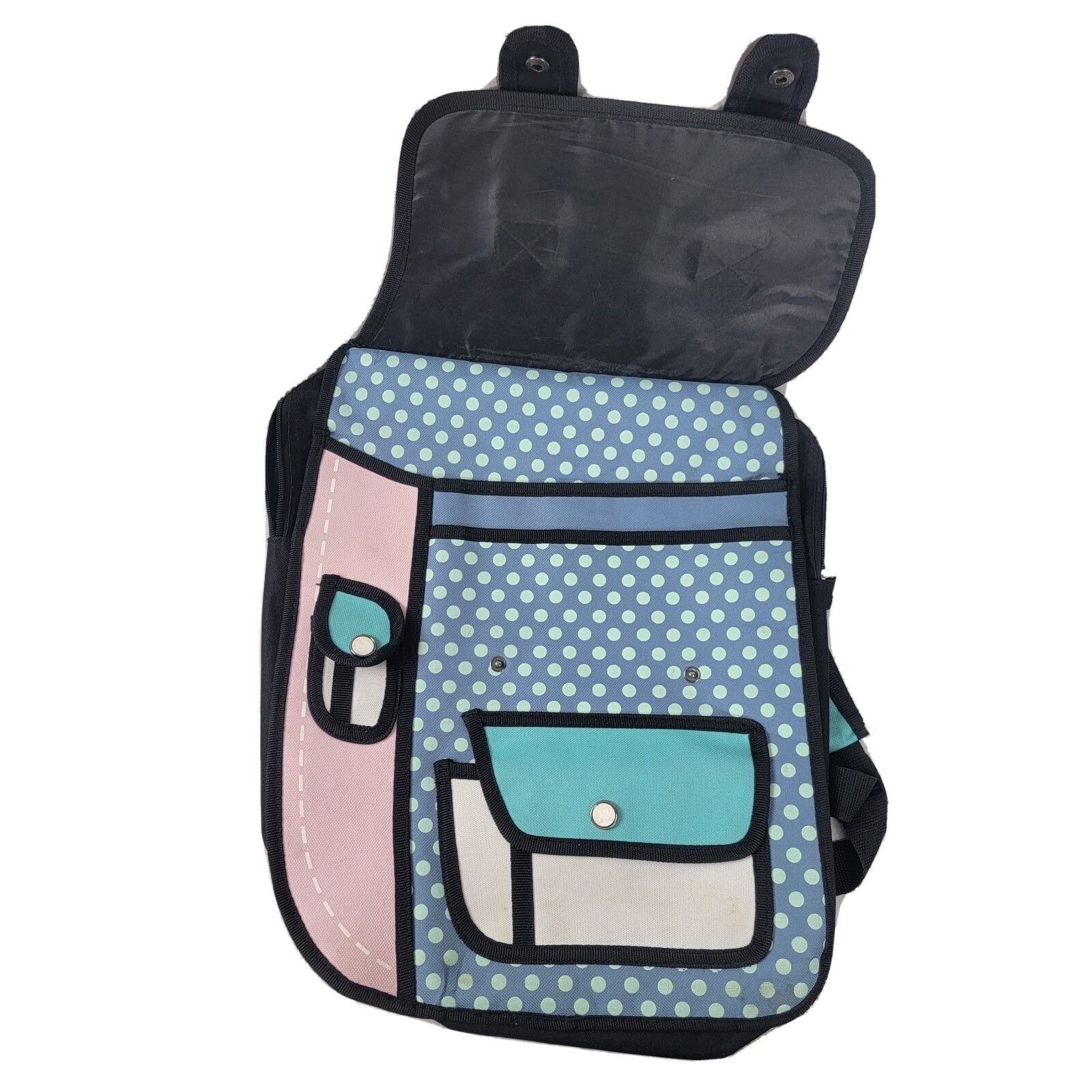 Charm Co Cartoon Paper Shoulder Bag 3D Jump Style 2D Drawing Comic Toon Backpack