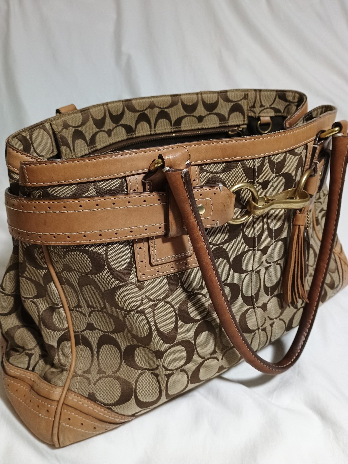 HUGE Coach Hampton Horsebit Satchel Tote XL🏵19 x 10 x 6 Handbag 10537 + Hangtag