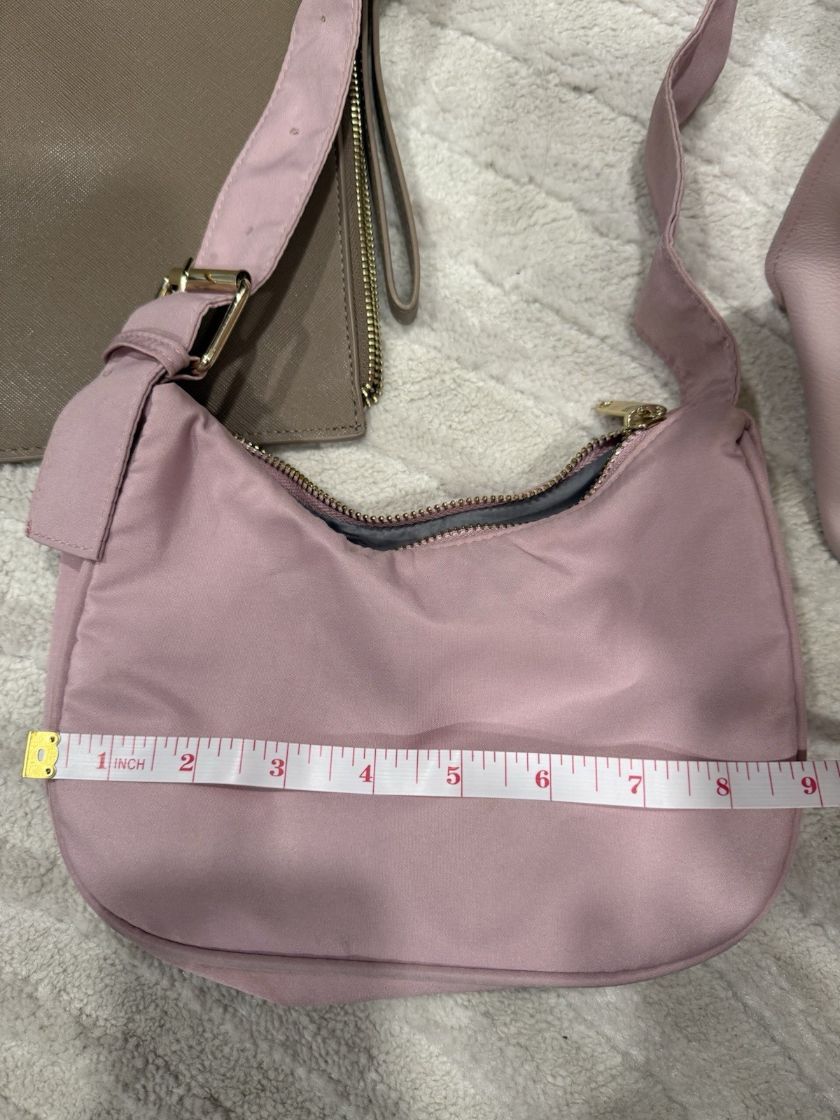 Wild Fable Pink Shoulder Bag Small Solid Zip Closure Adjustable Strap Gold
