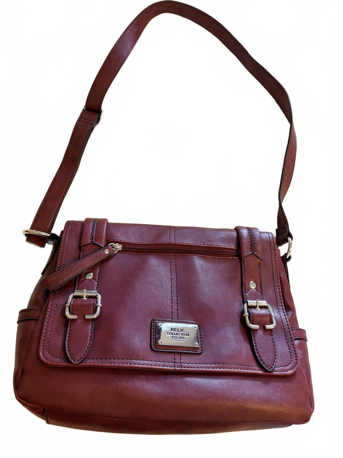 Relic Burgundy Faux Leather Crossbody Shoulder Bag