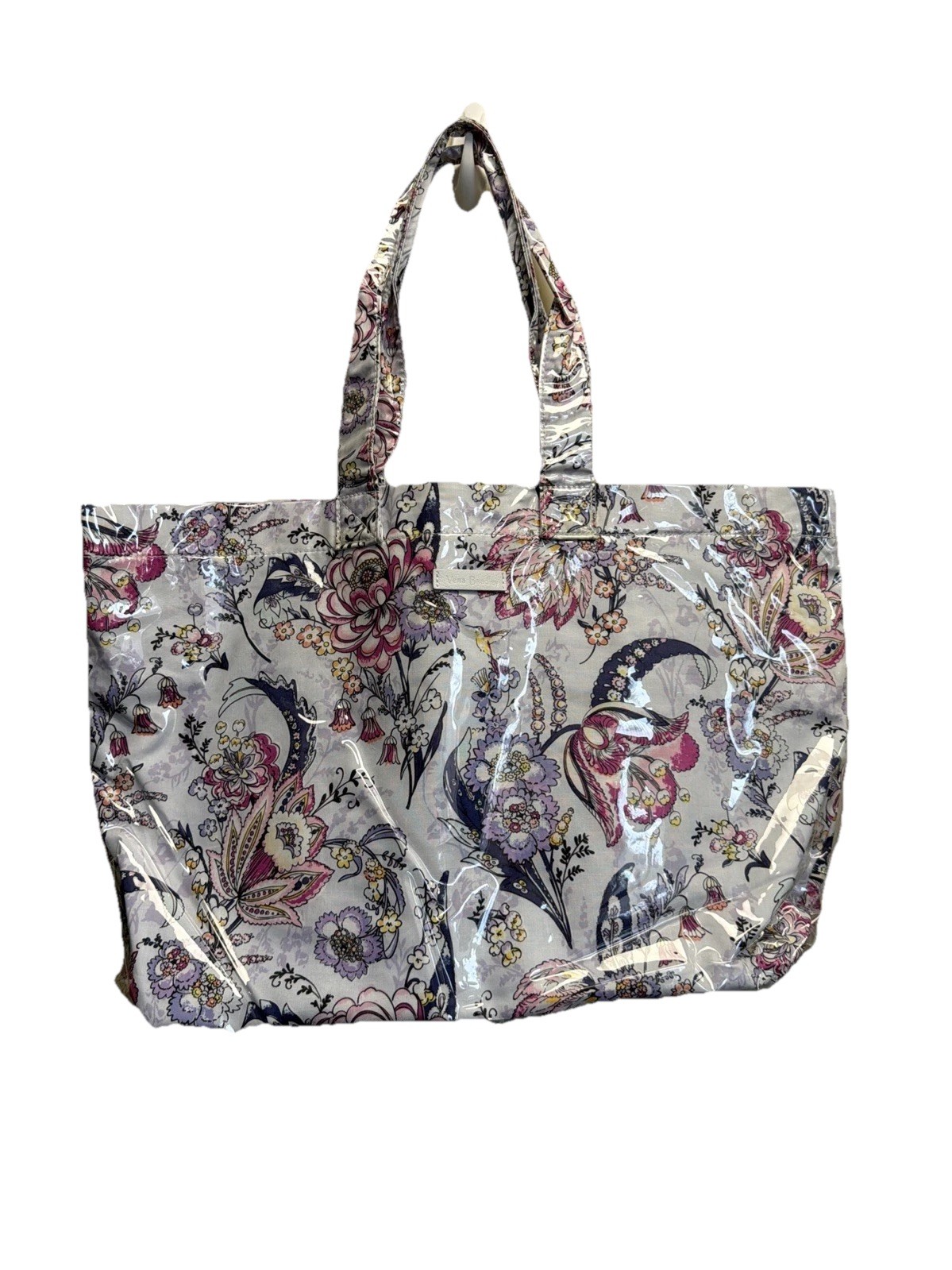 Vera Bradley City Shopper Plastic Tote Hummingbird Park Pattern 20″ x 13″