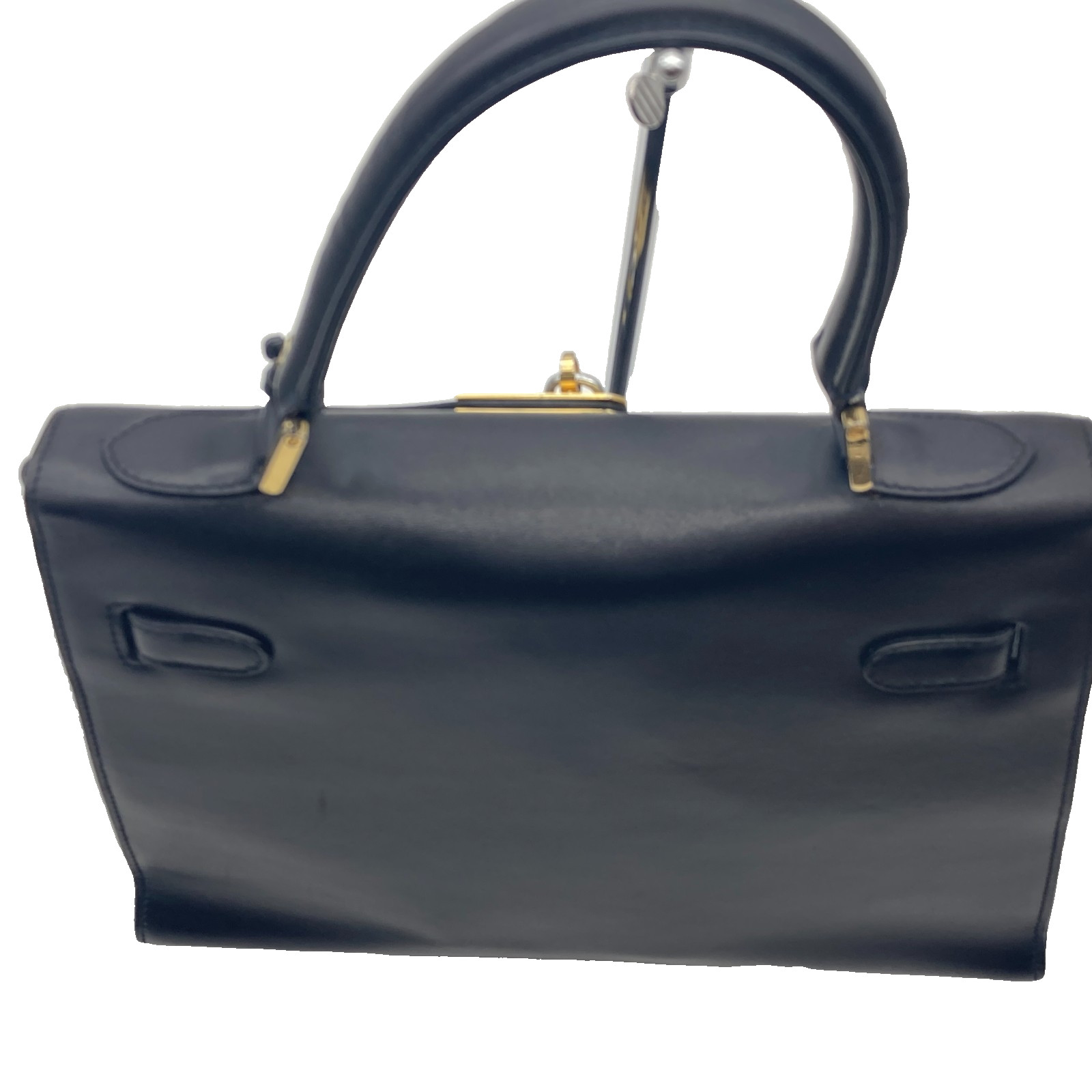 Bally Hand Top handle Bag Classic Black Leather 28cm Authentic