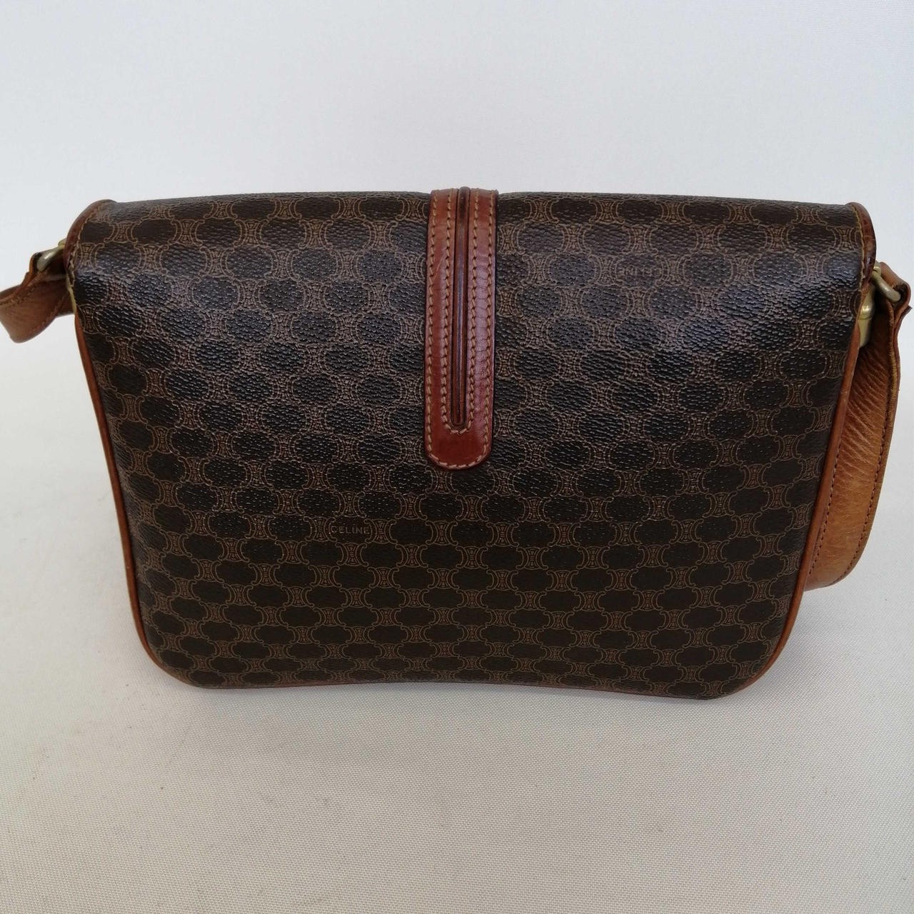 Celine M08 Shoulder Bag Black Leather Strap 100cm Used