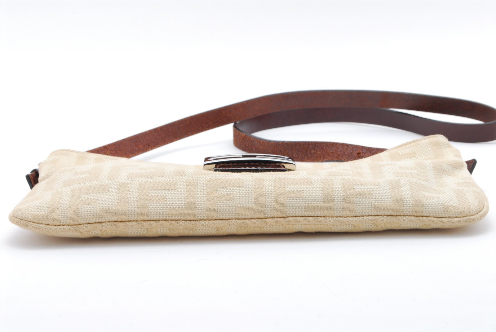 FENDI Mamma Shoulder Bag Ivory Zucca Canvas