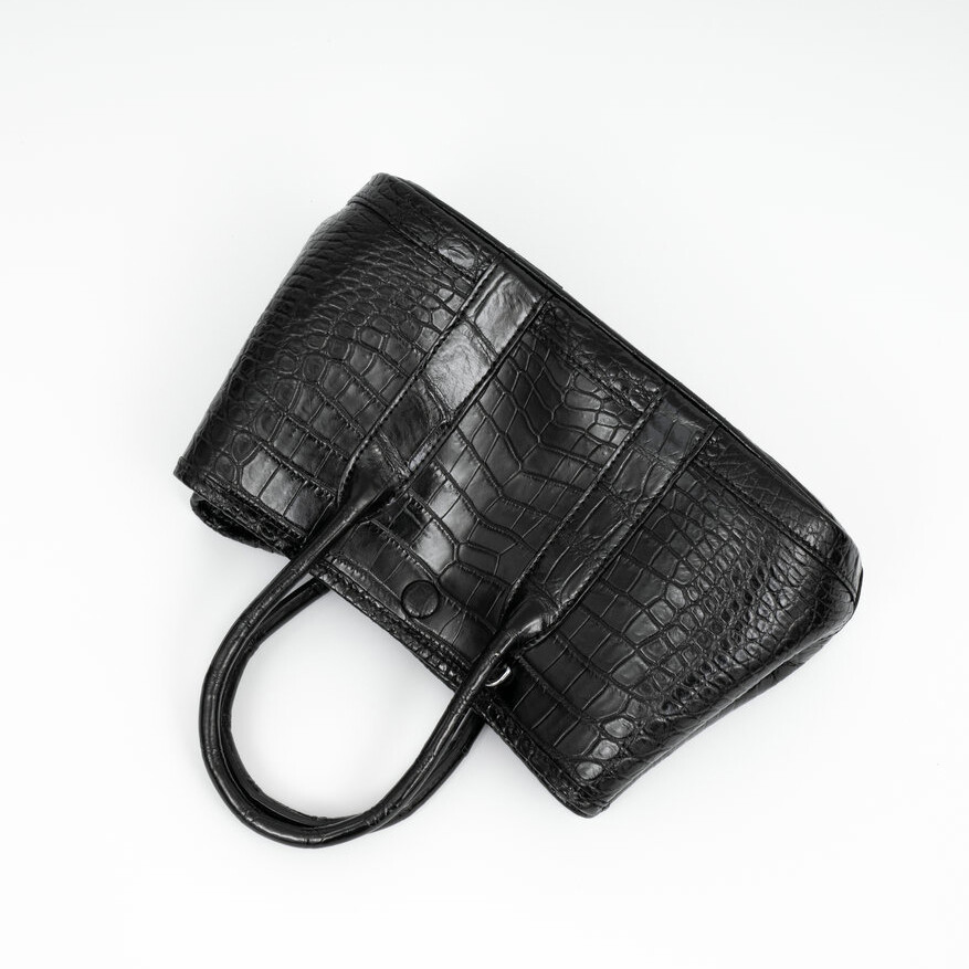 Handcrafted Genuine Croco Belly Skin Leather Handbag Tote Womens Shoulder Bag