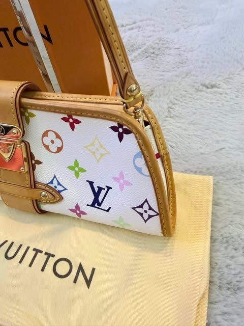 Louis Vuitton Shirley Monogram Multicolore Murakami White Handbag S-Lock