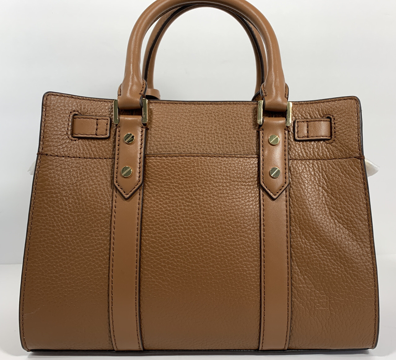 Michael Kors Nouveau Hamilton Small Studded Leather Satchel / Luggage Gold Sm