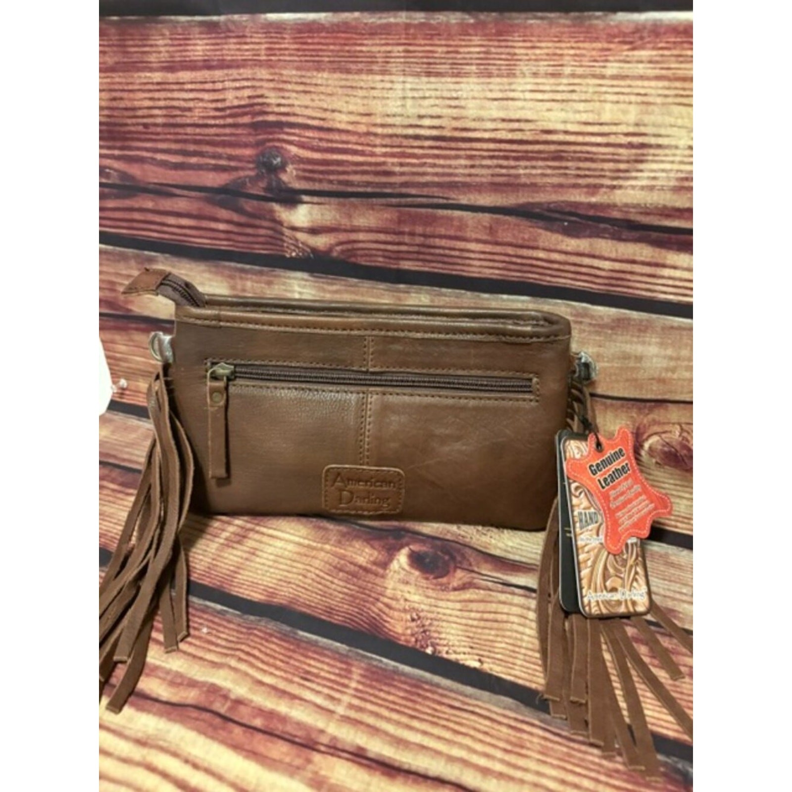 American Darling Tooled Leather Fringe Crossbody Saddle Blanket Bag NWT