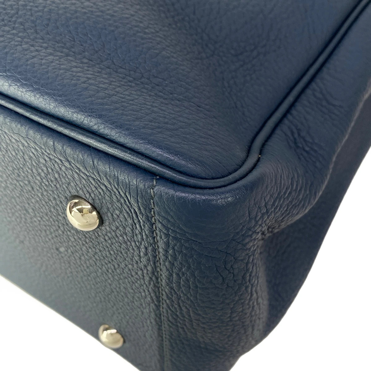 HERMES Victoria Cabas 32 Dark Navy Taurillon Clemence Square L Tote Bag