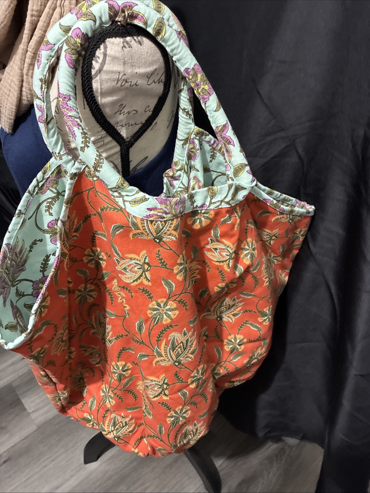 ROLLER RABBIT Printed Canvas Tote Bag Cotton Bondi Floral
