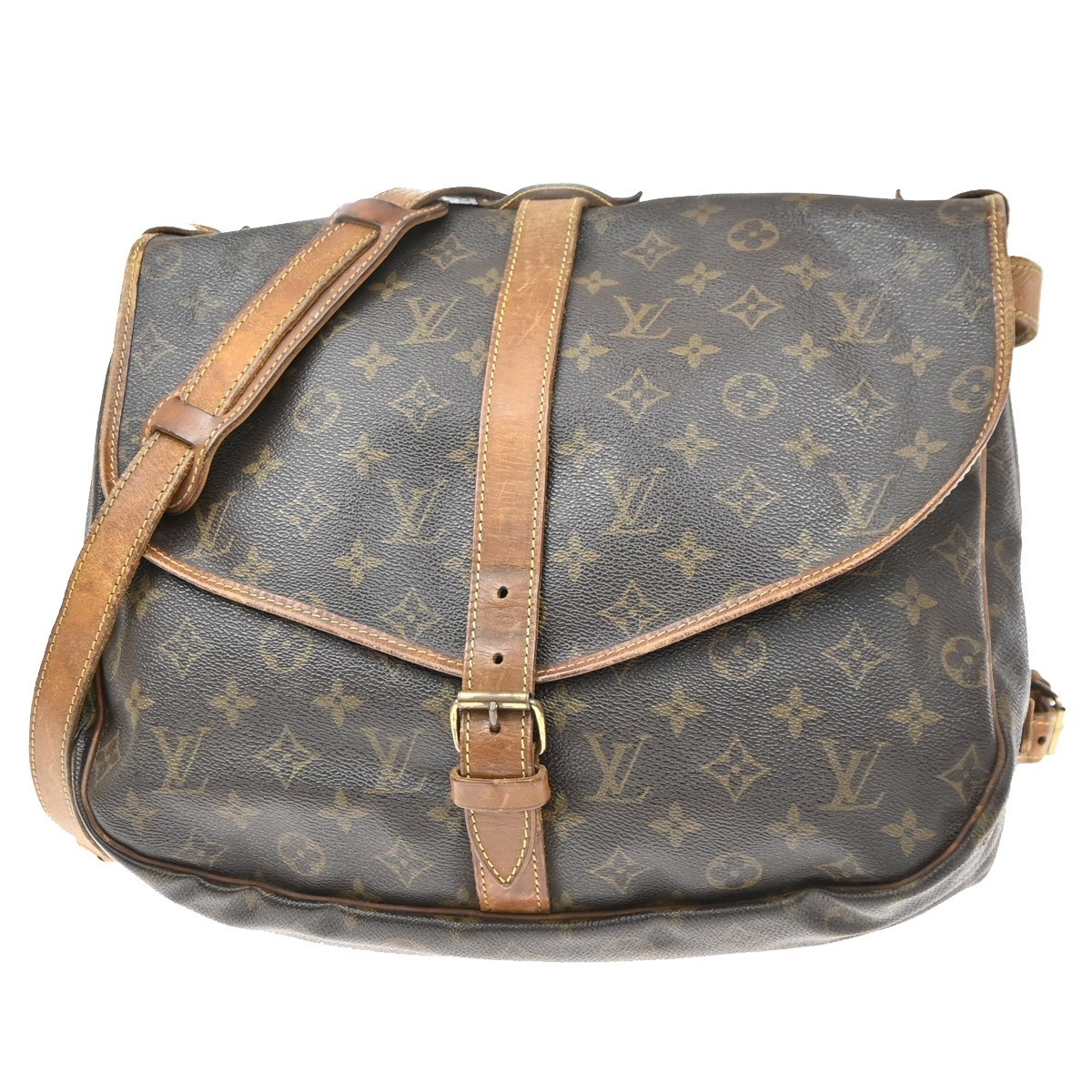 LOUIS VUITTON Saumur 35 Shoulder Bag Monogram Leather BN France M42254 35KD642