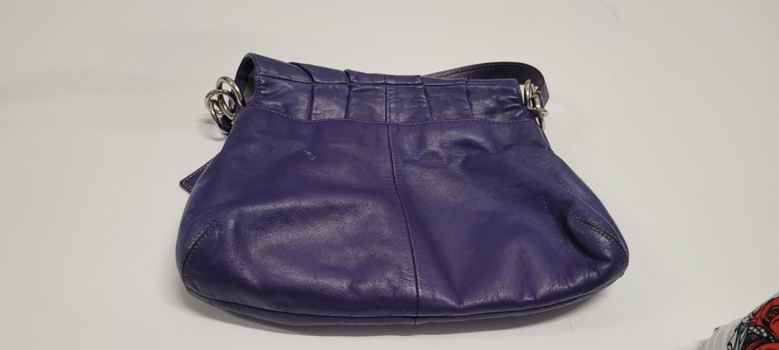 COACH Soho PURPLE GENUINE LEATHER Flap SMALL CROSSBODY BAG W Buckle H1173-F17217