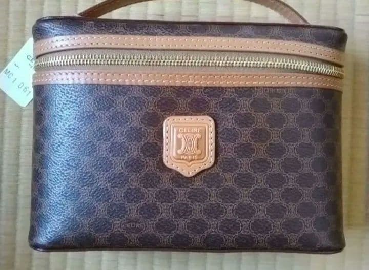 Celine Macadam Leather Vanity Bag, Blue, Used