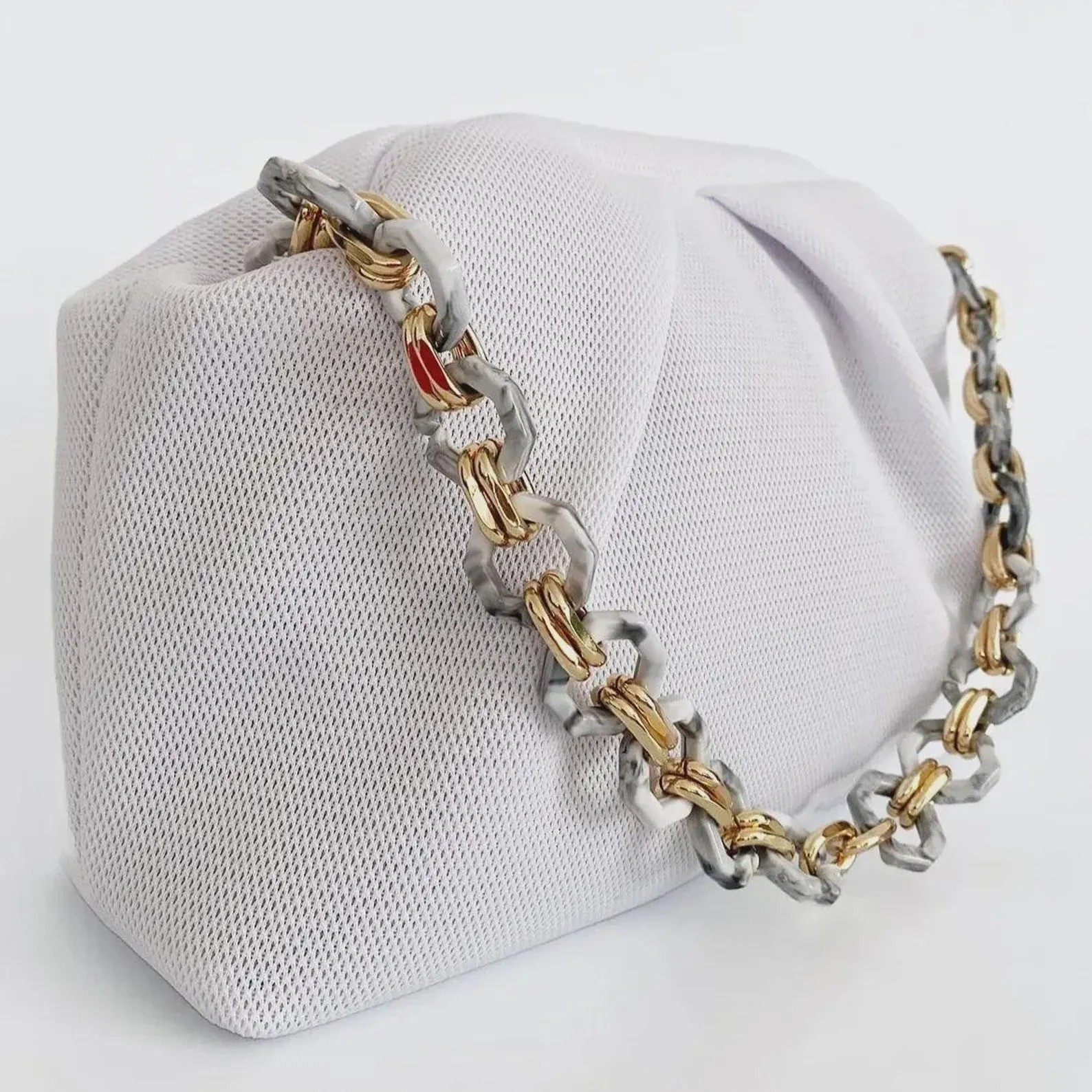 White Pleated Clutch Bag Elegant Evening & Wedding Handbag for Women