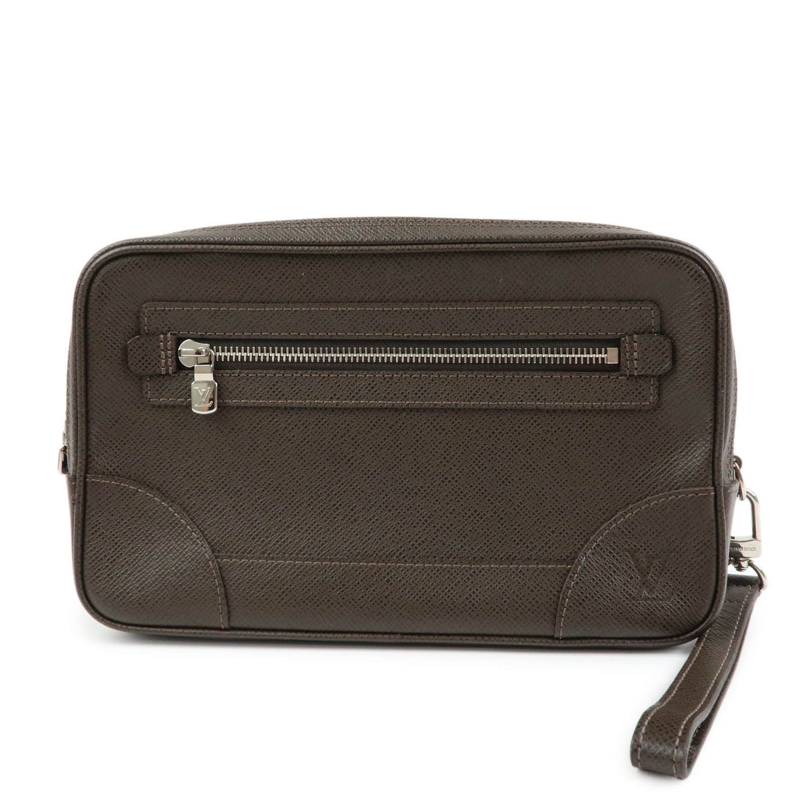 Louis Vuitton Taiga Neo Pavel Leather Clultch Bag Grizzly M31148 Auth Used F/S