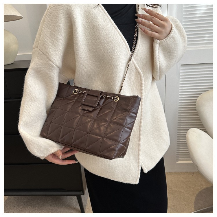 Women’s Trendy Chic Rhombus Chain Shoulder Bag Quilted Evening Handbag