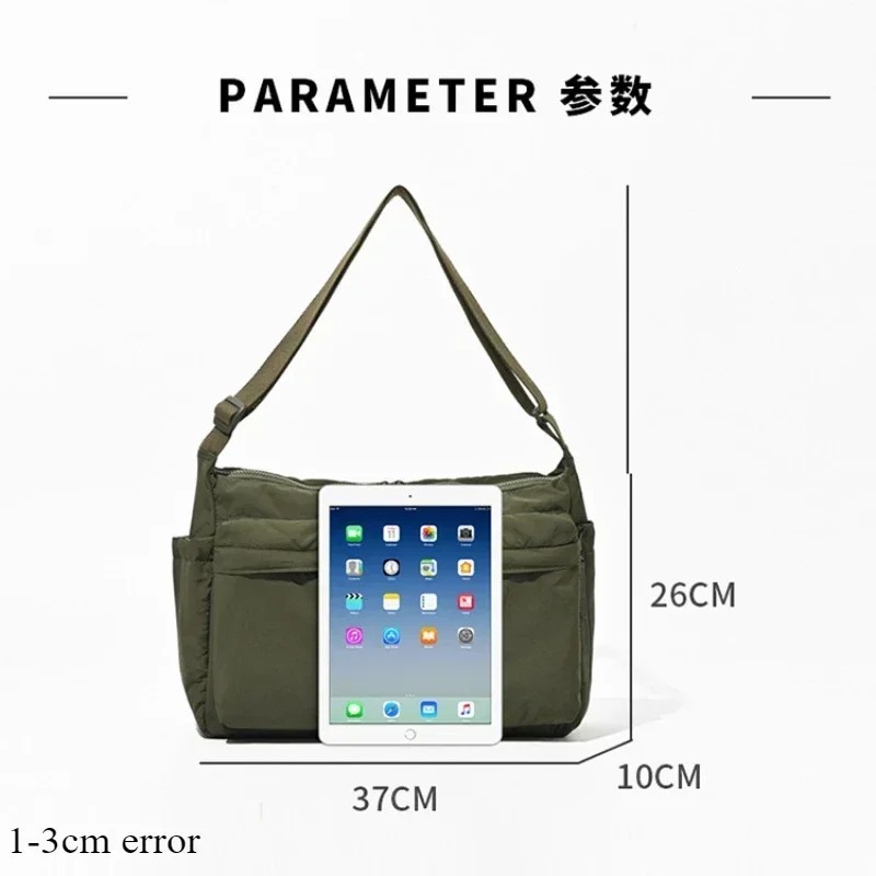 Casual Multi-pocket Messenger Bag Women Fashion Nylon Shoulder Bag Travel