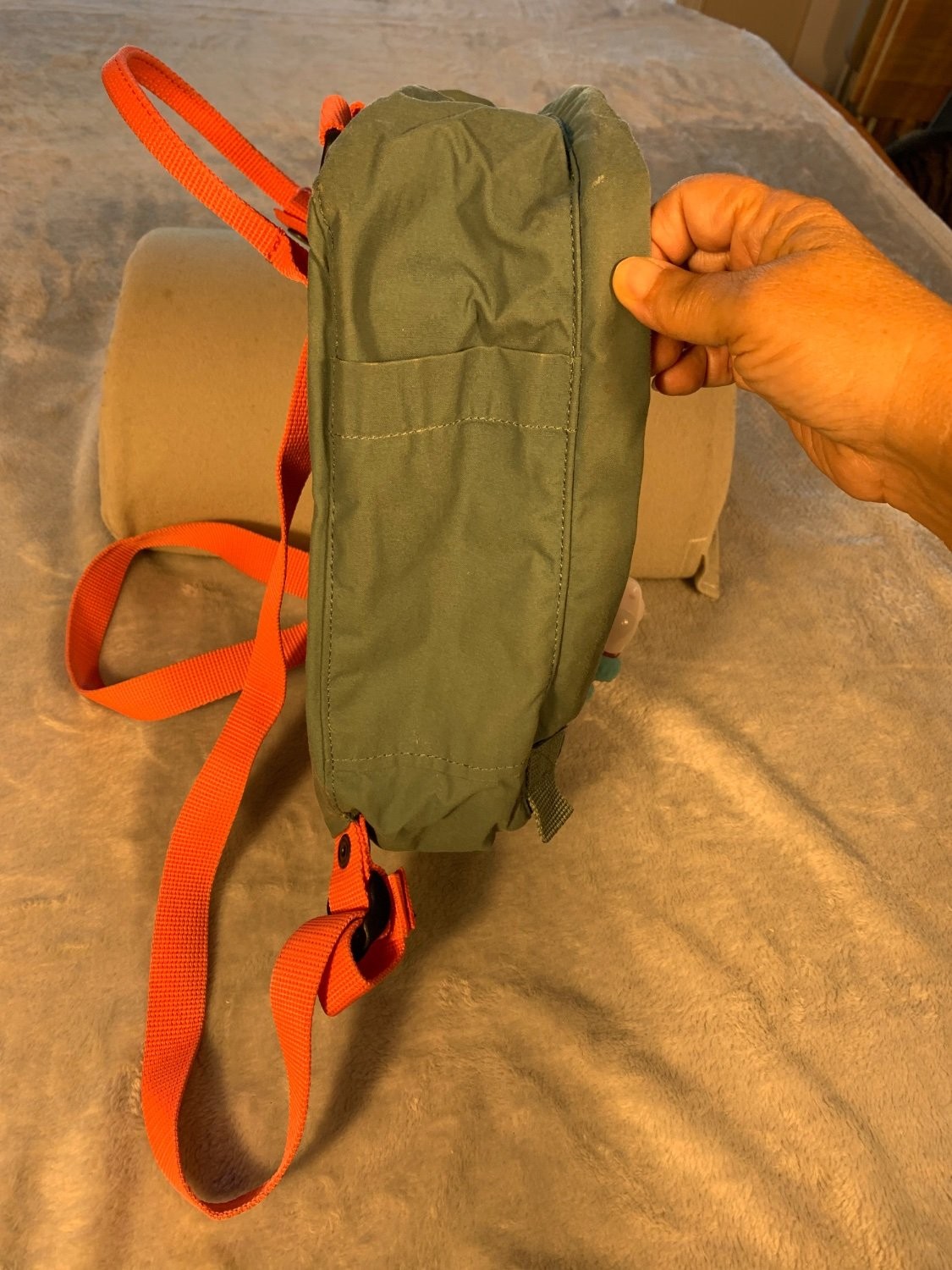 Fjällräven Kånken Mini Backpack 23561 Green Vinylon F Modern Used