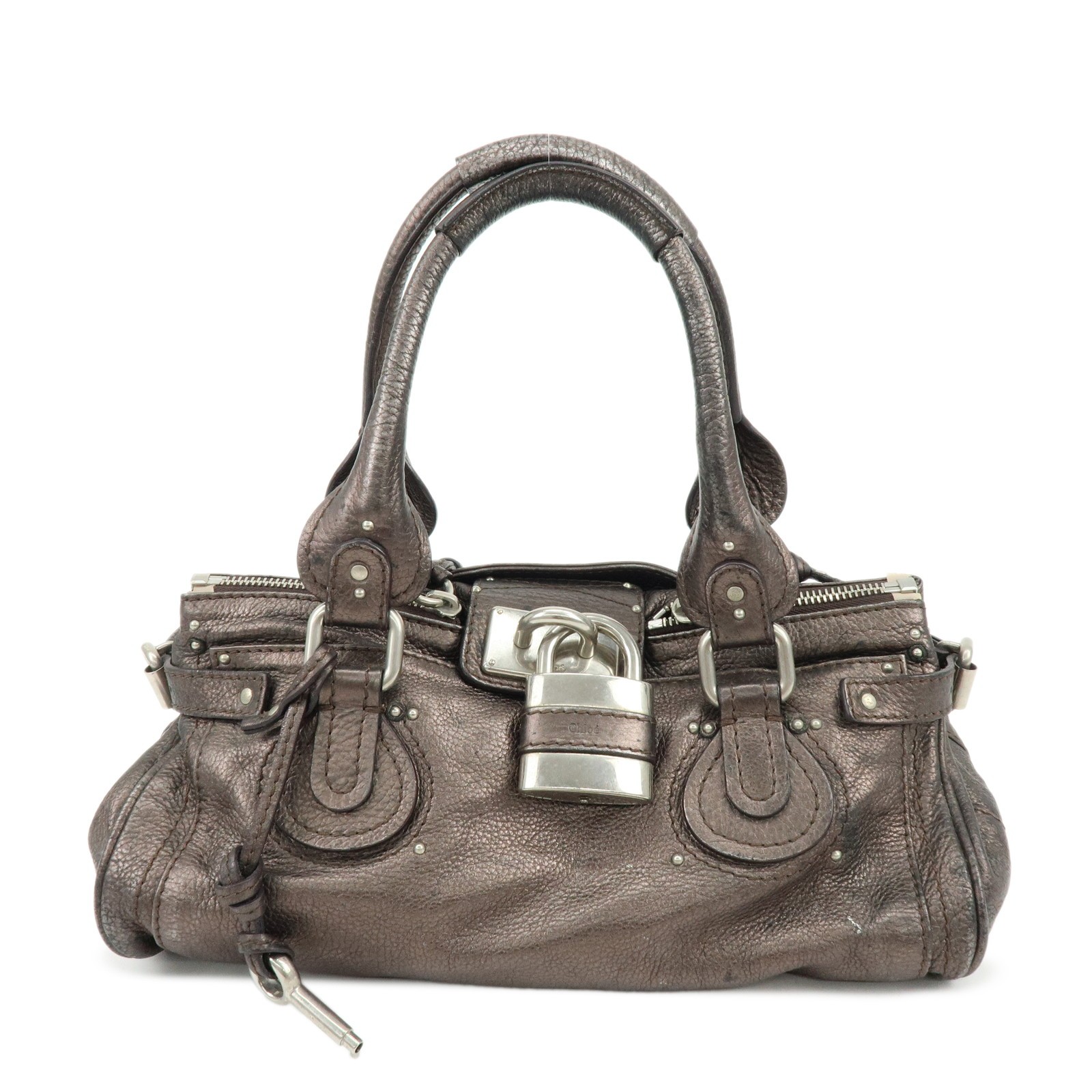 Chloe Paddington Leather Hand Bag Shoulder Bag Bronze Authentic Used F/S