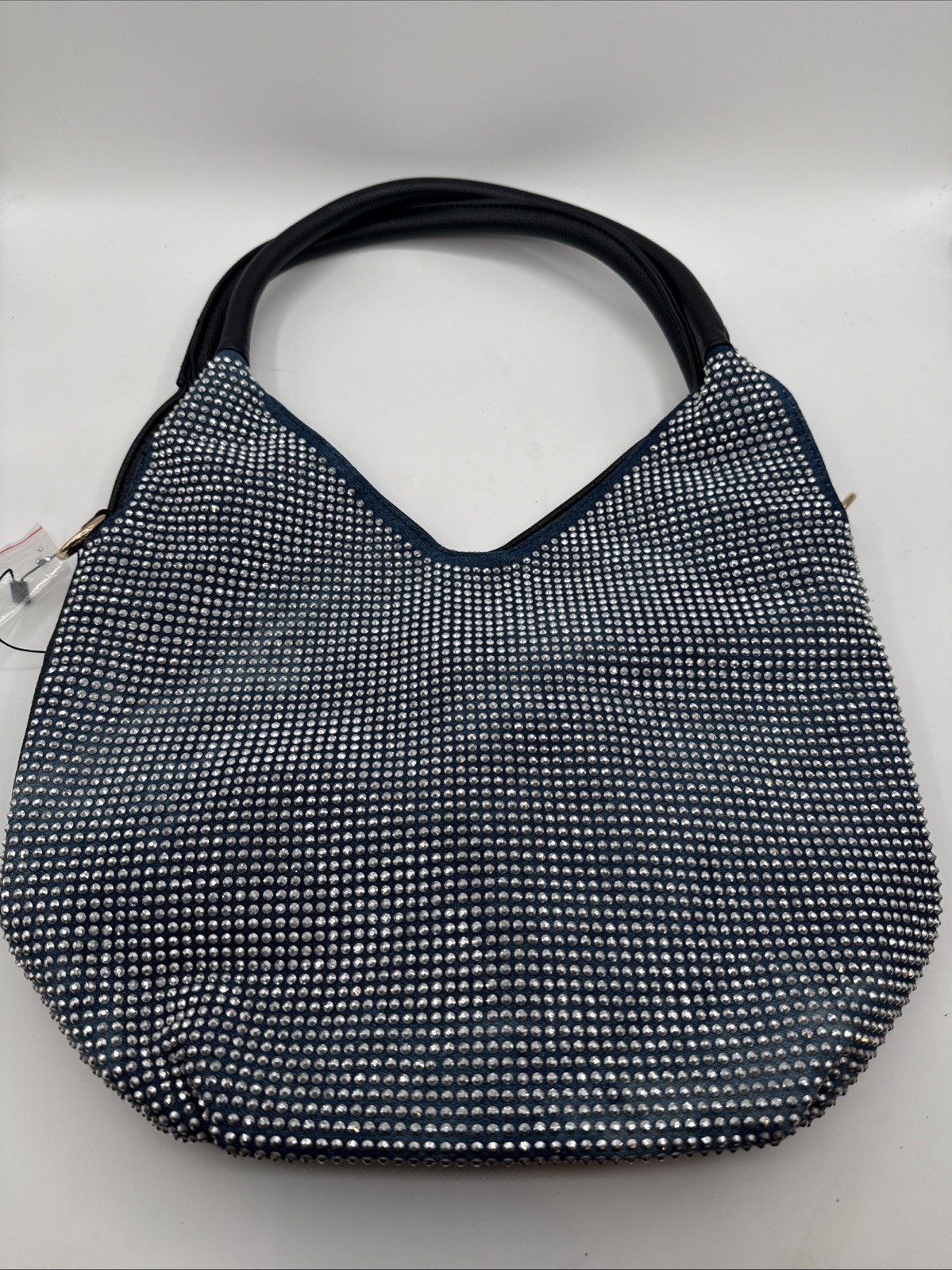 Sparkling Rhinestone Hobo Handbag Denim