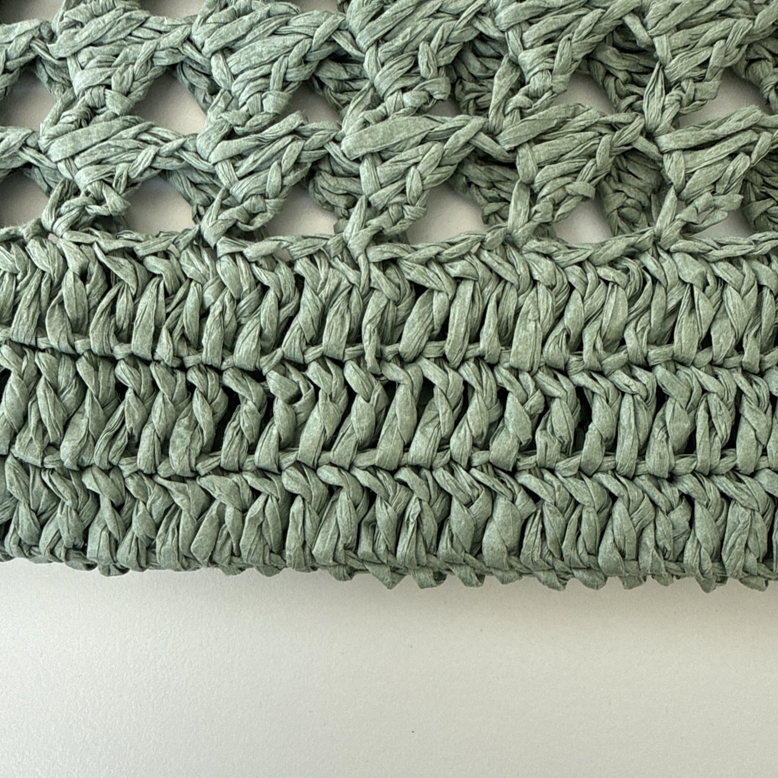 Straw Tote Bag Moss Green