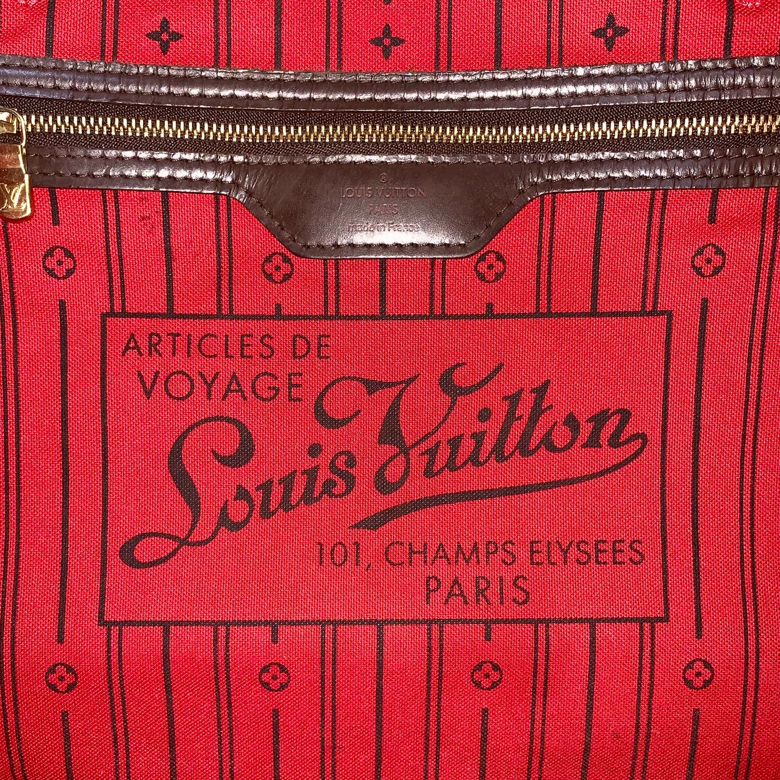 LOUIS VUITTON Neverfull MM Damier shoulder Tote Bag Brown Auth【Condition:Good】