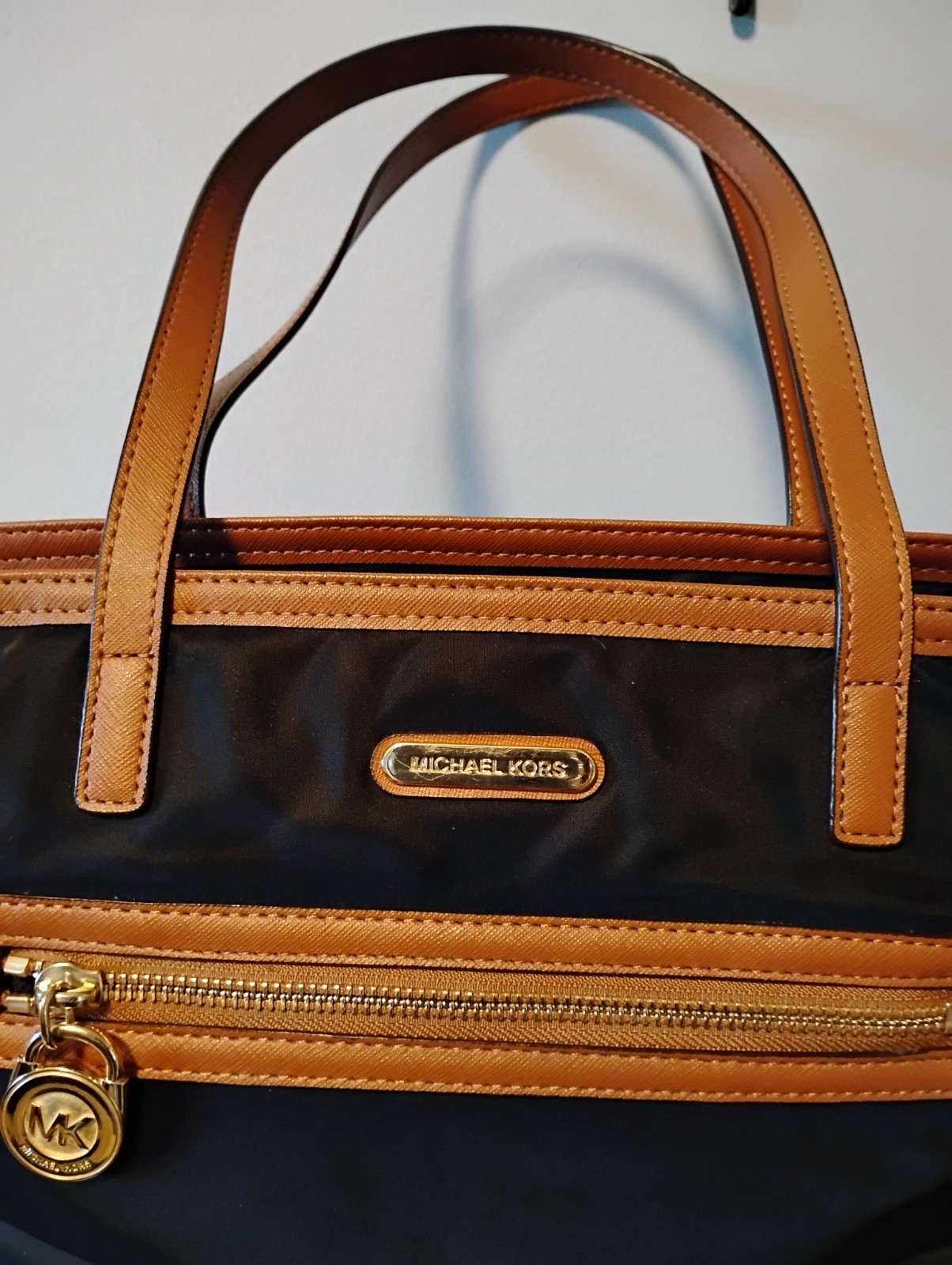 Michael Kors Shoulder Bag Black With Brown Trim