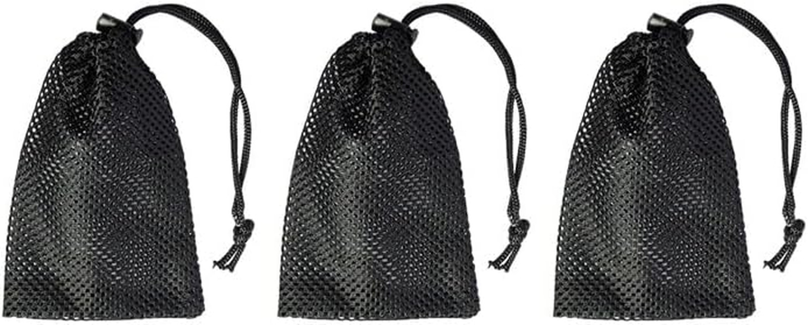 Mesh Bag Small Nylon Mesh Drawstring Bag with Cord Lock Black 3 Pcs3.9×5.9 I